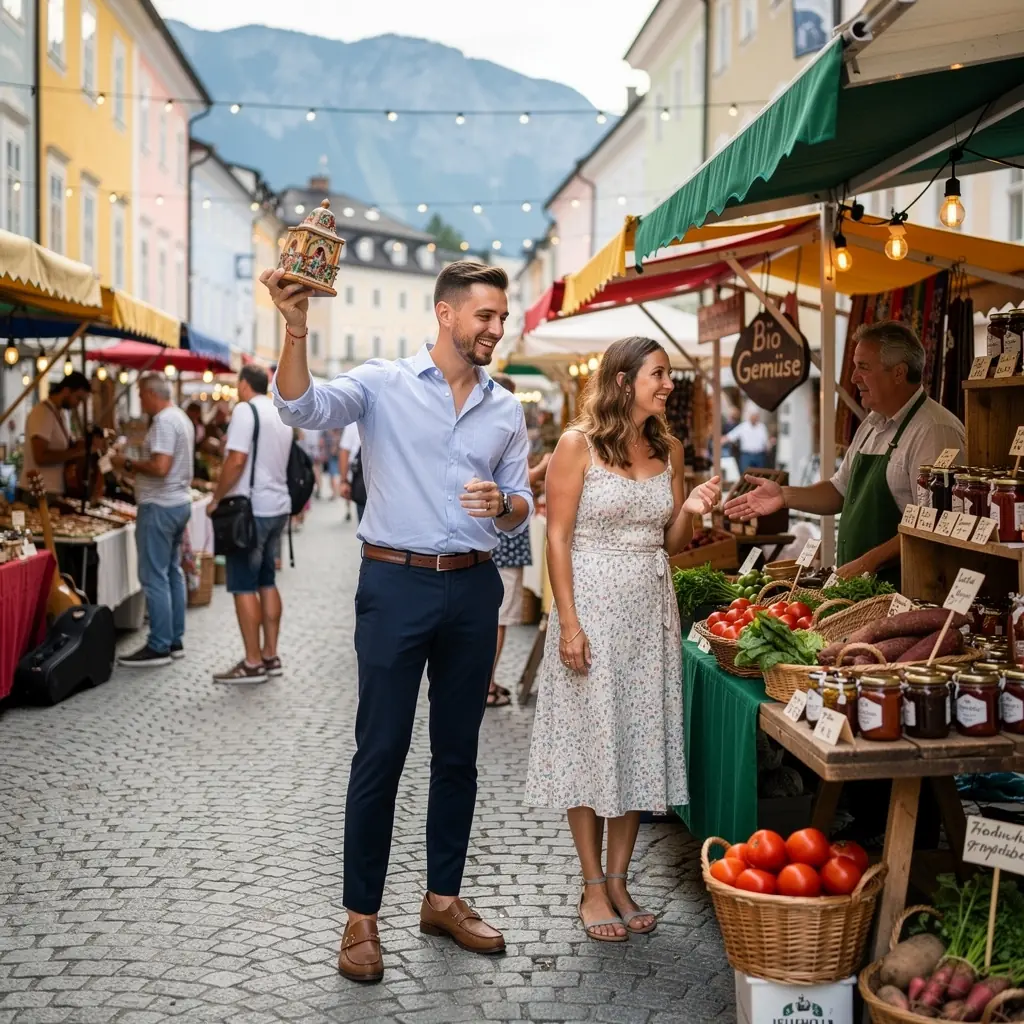 Blick auf eine moderne Wohnung im Herzen Salzburgs, die historische Elemente mit zeitgemГ¤Гџem Design vereint.